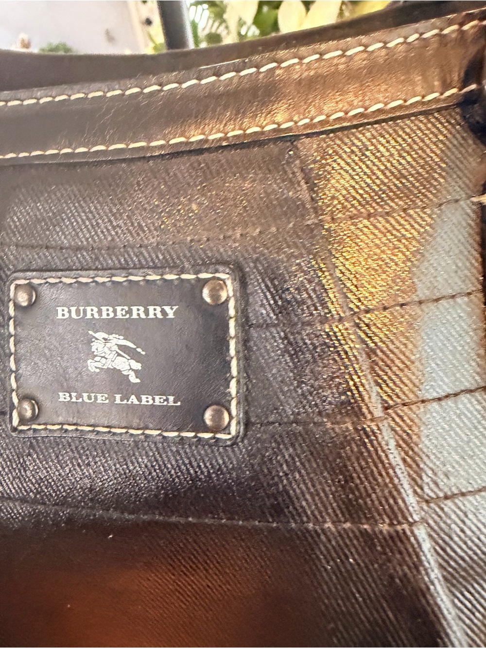 BURBERRY BLUE LABEL! EUC black with white stitching super rare! - Picture 2 of 10